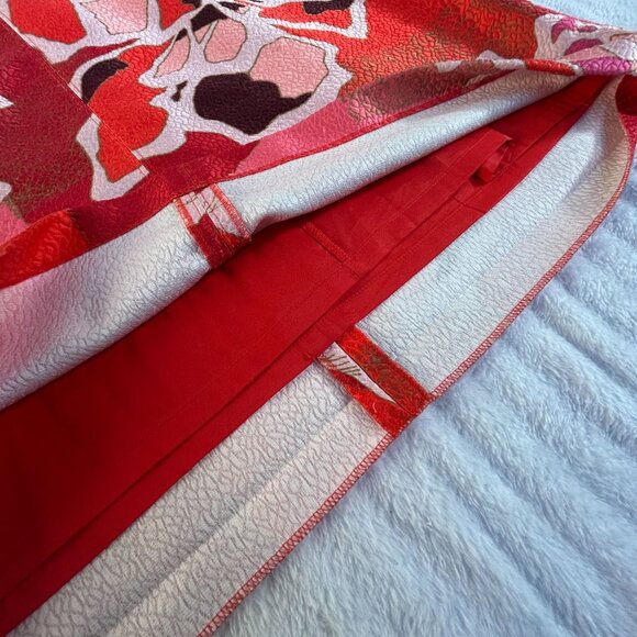 Natori Womens Red & Pink Abstract Print Cap Sleeve V-Neck Shift Dress Size 10 - Picture 9 of 10